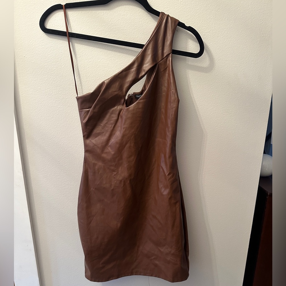 Women’s faux leather mini dress